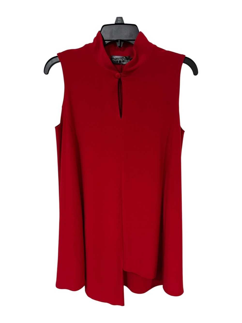 Sympli NWT Double Over Top Size 10 Poppy Red Sleeveless Tunic Mock Neck